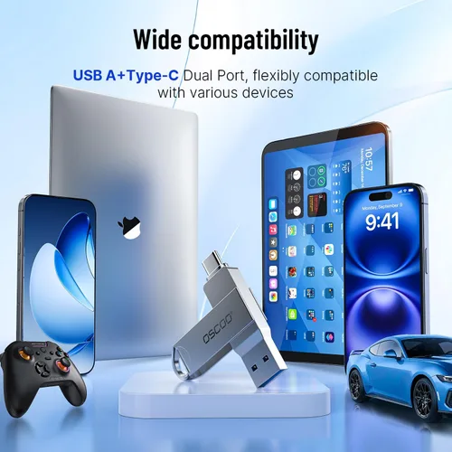 Vista 5 de Unidad flash USB de 32 GB, USB 3.1 Gen 1 Dual USB-C y USB-A Memory Stick, unidad de pulgar portátil para iPhone 15/16/17, Mac, teléfonos Android
