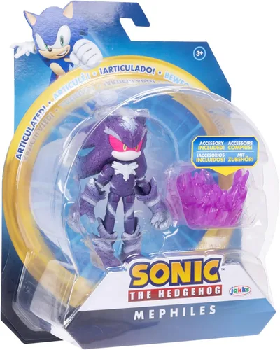 Vista 7 de Sonic the Hedgehog - Figura de acción de Mephiles the Dark de 4 pulgadas con accesorio de base de niebla morada. A partir de 3 años