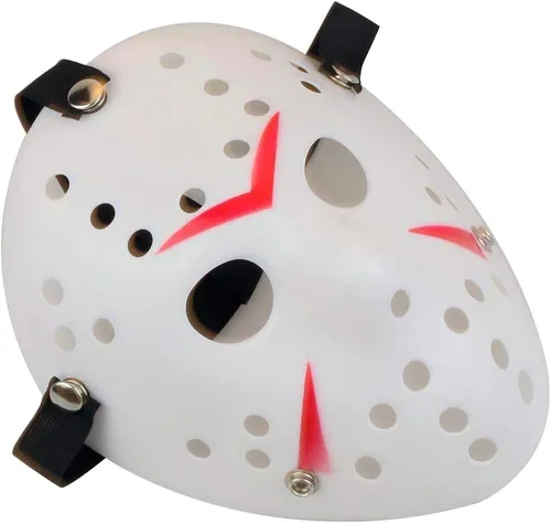 Vista 2 de Gmasking Friday the 13th Hockey Horror Jason vs. Freddy máscara Disfraz para Halloween., talla única , BlancoRojo