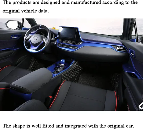 Vista 3 de Rifoda para C-HR ABS Accesorios Cubierta del panel de cambio de marchas de la consola central Compatible con Toyota C-HR 2018, 2019, 2020, 2021 Azul