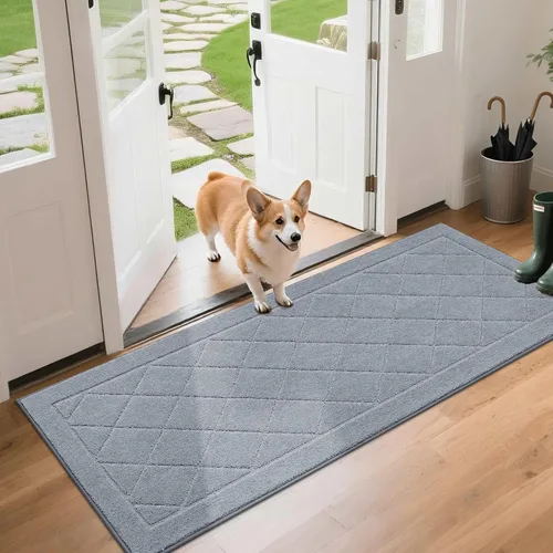 Vista 28 de BEQHAUSE Tapete Atrapa Suciedad para Puerta de 20" x 32", Tapete Antideslizante para Entrada Lavable, Tapete para Puerta para Perros Resistente a