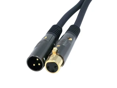 Monoprice Cable XLR macho a XLR hembra, 15 pies, negro, 16AWG, chapado en oro, micrófono e interconexión, serie Stage Right