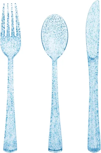 Vista 16 de 150 piezas de cubiertos de plástico rosa intenso y utensilios de plástico rosa intenso resistentes - 50 tenedores, 50 cuchillos, 50 cucharas