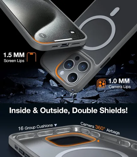 Vista 6 de TORRAS Magnetic Guardian - Funda diseñada para iPhone 15 Pro Max, probada contra caídas de grado militar compatible con MagSafe Funda delgada
