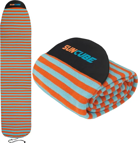 Vista 10 de SUN CUBE Funda para calcetín para tabla de surf, bolsa protectora para tabla de surf, ligera, elástica, para longboard, híbrido, tabla corta
