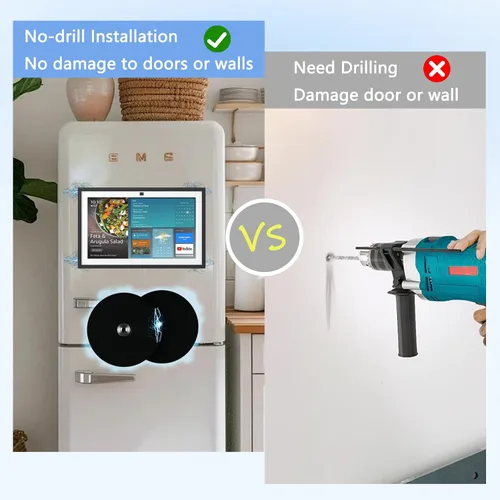Vista 4 de Soporte magnético para refrigerador compatible con Show 15, sin soporte para taladro
