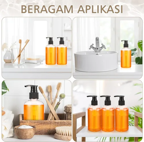 Vista 4 de 16 botellas vacías de champú, botellas de plástico, dispensador de jabón líquido para platos, dispensador de champú recargable para pared de ducha