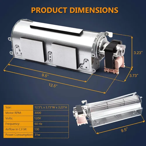 Vista 2 de Criditpid FBK-100 FBK-200 FBK-250 BLOT Unidad de Ventilador Soplador de Chimenea para Superior, Lennox, Monessen, Majestic, Astria, Vermont