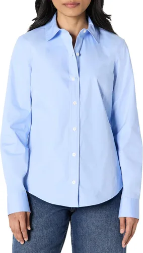 Vista 11 de Yaxa Essentials Camisa de vestir con botones y popelina elástica de ajuste regular para mujer