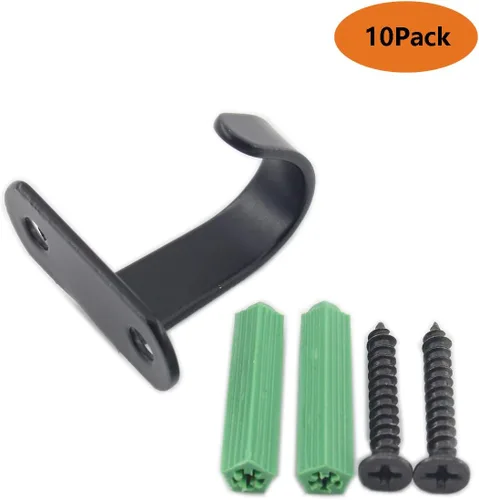 Vista 6 de Gancho de techo de acero inoxidable negro, ganchos para colgar en el techo, ganchos para colgar plantas, comederos de pájaros, campanillas
