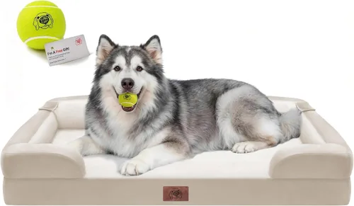 Vista 38 de Cama ortopédica impermeable para perros medianos y grandes Beige