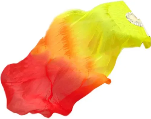 Vista 2 de KUYYFDS Velo para fanáticos de la danza del vientre, banderas de alabanza de danza, abanico de danza de danza de 4.9 ft, abanicos largos de seda