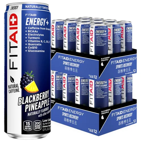 Vista 100 de FITAID RX Zero Sugar, creatina encapsulada, bebida de recuperación de entrenamiento, mezcla todo en uno, BCAA, glucosamina, cúrcuma, complejo B