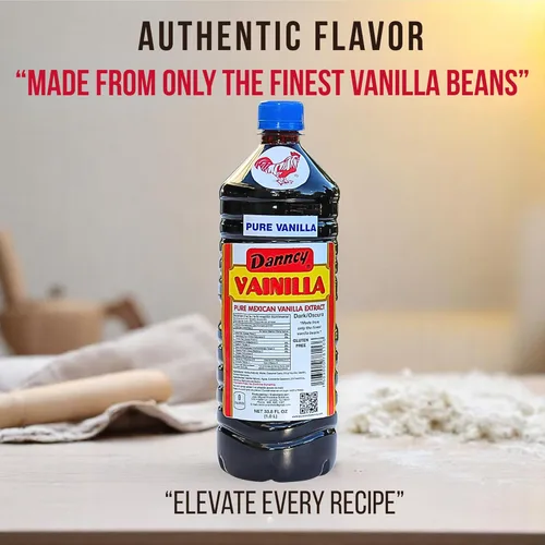 Vista 3 de Danncy Vanilla Dark 33.8 fl oz (1 L) - Auténtico sabor a vainilla mexicana para hornear y postres