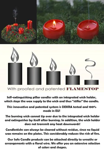 Vista 5 de HYOOLA Red Pillar Candles - Velas de pilar de 2 x 4 pulgadas, paquete de 24 velas de pilar sin perfume, hechas en Europa