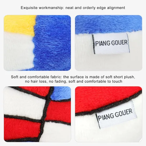 Vista 3 de 2 pelotas interactivas para perros, adecuadas para perros pequeños y medianos, juguetes de felpa chirriantes para perros, juguetes masticables