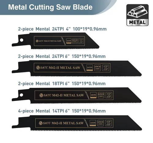 Vista 4 de S SATC Juego de hojas de sierra recíproca, 32 piezas, para metal y madera, hojas de podar, más hojas de sierra de calar