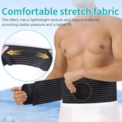 Vista 5 de ENLUNTRA Cinturón de hernia umbilical para hombres y mujeres, carpeta de soporte abdominal con almohadilla de compresión, cinturones de hernia