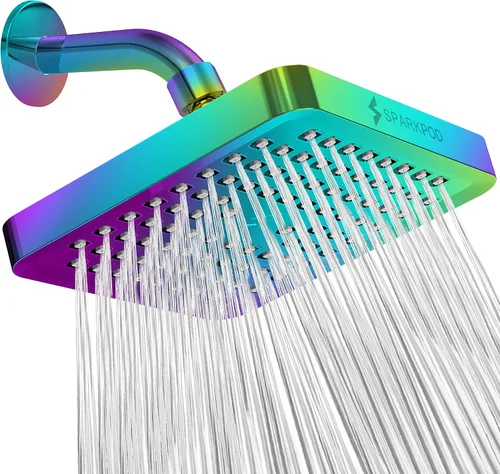 Vista 32 de SparkPod Cabezal de ducha – Lluvia de alta presión – Diseño de lujo de alta calidad – Reemplazo ajustable fácil de limpiar para tus cabezales