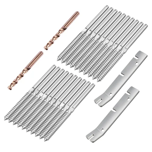 BLIKA Paquete de 40 Tornillos Swage Lag de Rosca Derecha e Izquierda de Acero Inoxidable T316 para Postes de Madera de Kit de Barandilla de Cable de