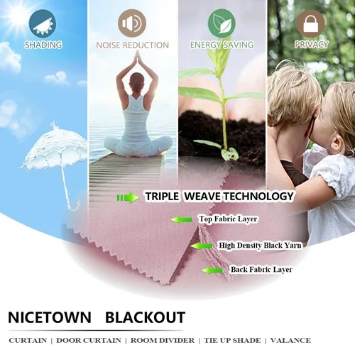 Vista 7 de NICETOWN Cortina Opaca con Aislamiento Térmico – Persiana Enrollable para Ventana de Bebé para Dormitorio/Acción de Gracias