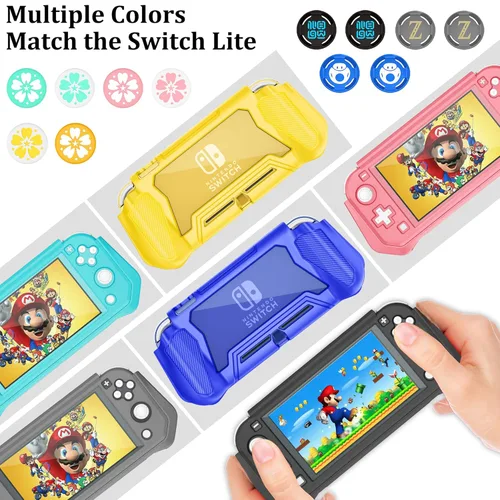 Vista 5 de Protective Case for Nintendo Switch Lite, Full Protection Switch Lite Cover, TPU Shock-Absorption and Anti-Scratch for Nintendo Switch with Bult-in