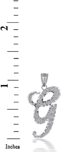 Vista 2 de Collar con colgante de plata de ley certificada con texto en inglés "A-Z