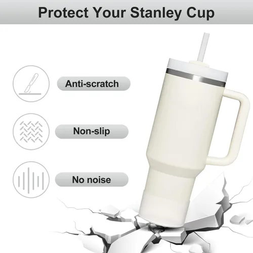 Vista 20 de Affute Funda protectora de silicona para Stanley Quencher H2.0 40 30 20 oz & IceFlow Flip 30 20 oz, sin BPA, antiruido y antiarañazos, protector