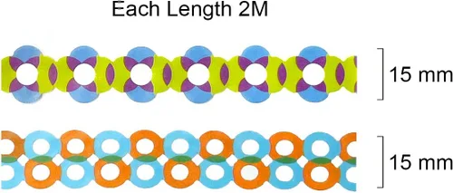 Vista 5 de allydrew Cinta adhesiva Washi hueca con diseño geométrico brillante, 13.1 ft de longitud total (juego de 2), círculo y burbujas