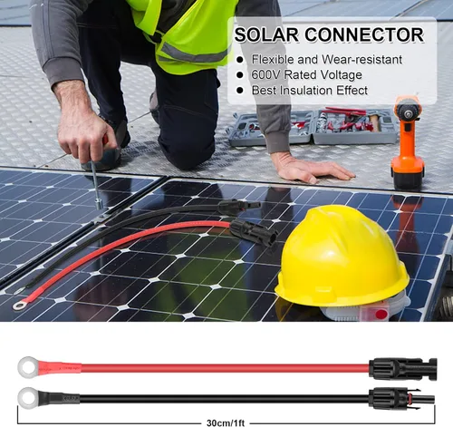 Vista 4 de iGreely Cable de calibre 10, cable solar a anillo tórico, kit de adaptador de panel solar, conector de cable para controlador de carga solar de RV