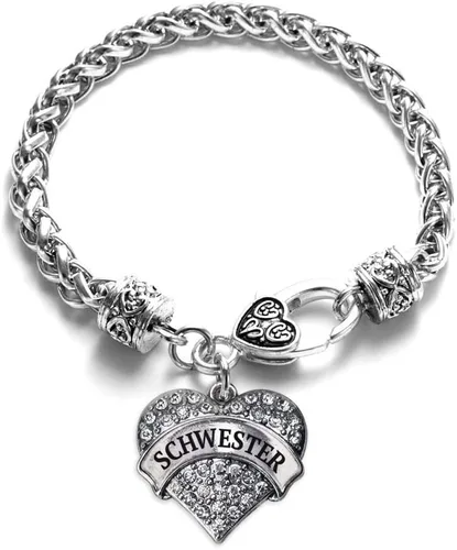 Vista 194 de Inspired Silver - Pulsera de plata con dije de corazón pavé con joyas de circonita cúbica