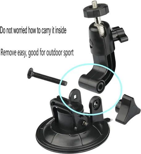 Vista 5 de ASOCEA Adaptador de trípode para cámara de acción con ventosa para parabrisas con tornillo de 1/4 pulgadas compatible con Gopro Hero 13 12 11 10