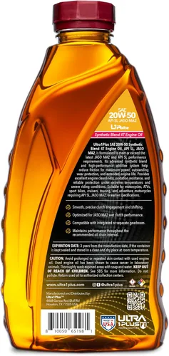 Vista 2 de 4T 20W-50 Mezcla sintética de aceite de motocicleta API SL JASO MA2 3