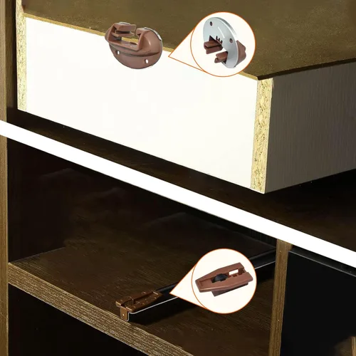 Vista 5 de Kit de guía de cajones compatible con Kenlin Rite-Trak II Modelo #168 Kit de repuesto con respaldo de metal y rodillo para la mayoría de fabricantes