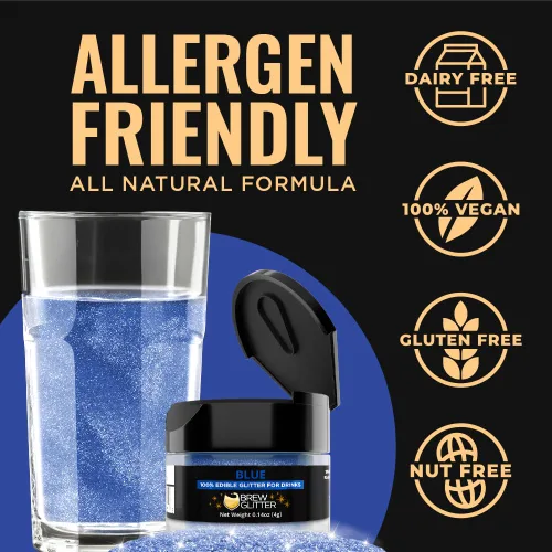 Vista 124 de Brew Glitter - Purpurina comestible rosa claro para bebidas, cócteles, cerveza y bebidas 1 frasco de 4g