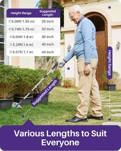 Vista 4 de KEKOY Pro - Herramienta de recogida de 40 pulgadas, agarradores resistentes para personas mayores, palillo de basura plegable con mandíbula