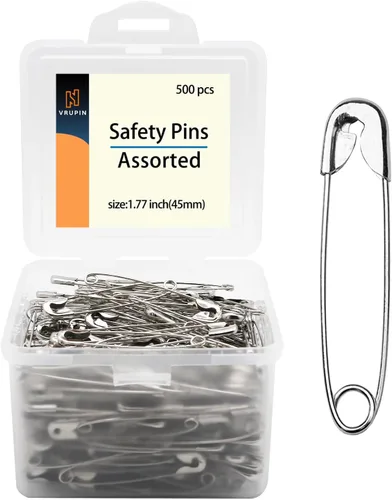 Vista 10 de 1000 piezas de alfileres de seguridad, alfileres de seguridad de 32 mm al por mayor, resistentes al óxido, paquete variado resistente, perfecto