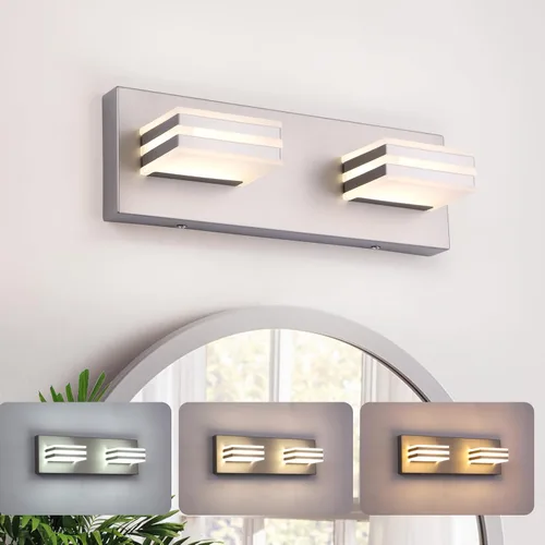 Vista 15 de Barra de luz LED para tocador de baño, 2 luces, lámparas modernas de 12 W, lámparas de baño sobre el espejo de 14 pulgadas, accesorios