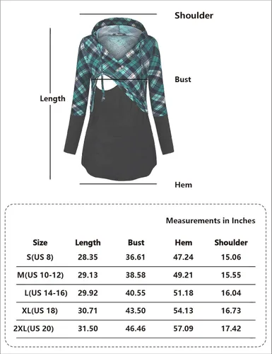 Vista 7 de QUINEE sudadera con capucha para mujer de manga larga a cuadros, bloque