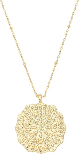 gorjana Collar ajustable con colgante de mosaico para mujer medallón chapado en oro de 18 quilates cadena de 19 pulgadas Metal No aplicable