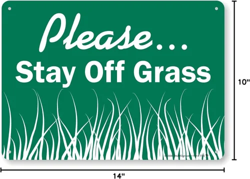 Vista 2 de Cartel "Please Stay Off Grass" de SmartSign Plástico de 10 x 14 pulgadas