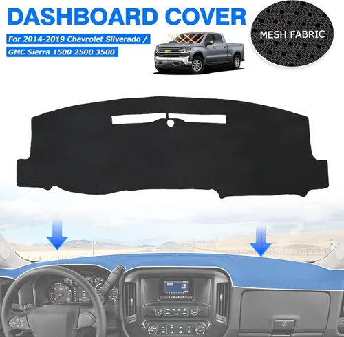 Vista 375 de FIILINES - Cubierta para tablero, accesorio para tablero de malla antideslizante, parasol sin reflejos y protector compatible con Toyota Tundra