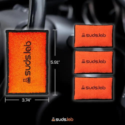 Vista 6 de Suds Lab DS Almohadillas de Microfibra para Detalles y Fregado Paquete de 2 - Almohadillas de Microfibra para Limpieza y Detalles