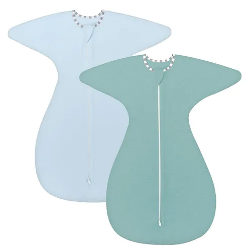 ZIGJOY Shark-Fin - Manta de transición para recién nacido, 0.5 tog de rayón hecho de bambú, saco de dormir para bebé, manta con cremallera de 2