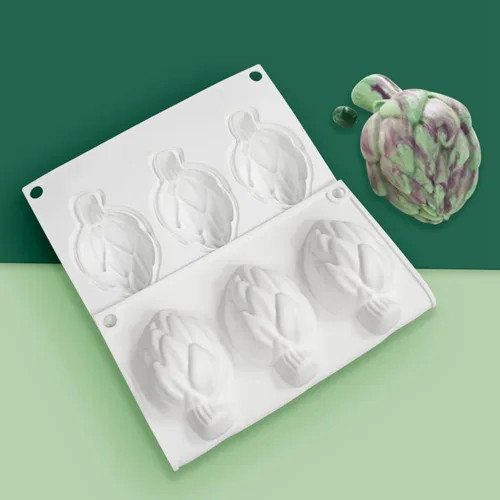 Vista 9 de mostsom Moldes de panadería con forma de cardo Molde de silicona para hornear para pastelería Forma de pastel para magdalenas Molde de donas Molde