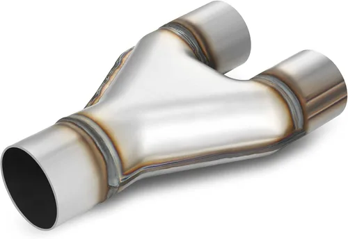 Vista 6 de AUTOSAVER88 Tubo Y de escape de acero inoxidable de 2.5 pulgadas, conector adaptador de escape simple de 2.5" a doble de 2.25", longitud total de 10