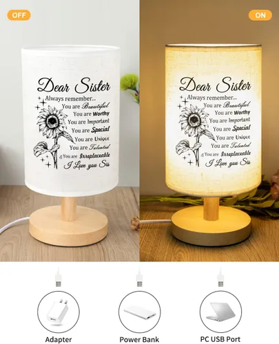 Vista 6 de Regalos para hermana, lámpara de tela para el día de San Valentín, regalos de cumpleaños, regalos para hermana, regalos para hermanas de parte