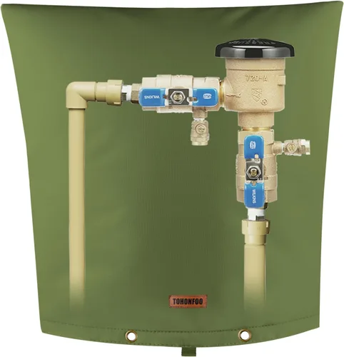 Vista 13 de Cubierta aislante de tubería para prevención de reflujo (5 °F) – Bolsa aislada para válvula de aspersor de riego – Cubierta de bomba de pozo de agua