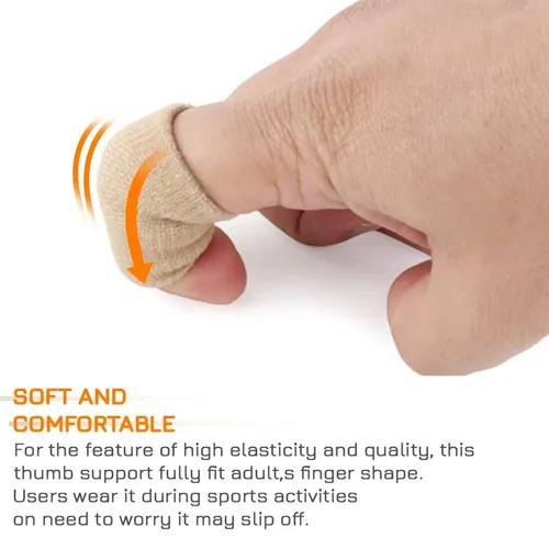Vista 5 de Zittop 10 fundas para dedos, protector de soporte de férula para el pulgar, cinta elástica transpirable para aliviar el dolor, artritis, disparador