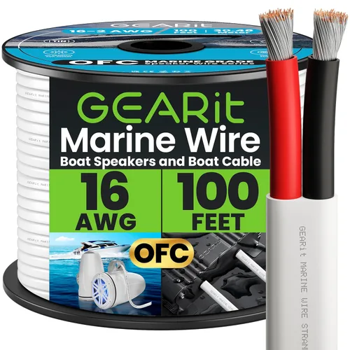 Vista 21 de GEARit Cable marino de calibre 12, 12/2 AWG (20 pies), cobre estañado de grado marino, libre de oxígeno, dúplex de 2 conductores, aislado rojo